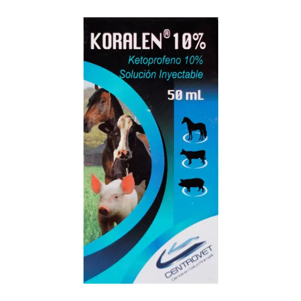 Koralen ketoprofeno 10% 50ml Antiinflamatorio Inyectable para Caballos y Bovinos