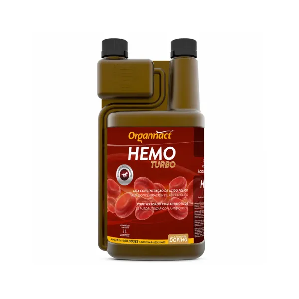 Organnact Hemo Turbo Ácido Fólico y Vitamina B12 Líquido 1 L