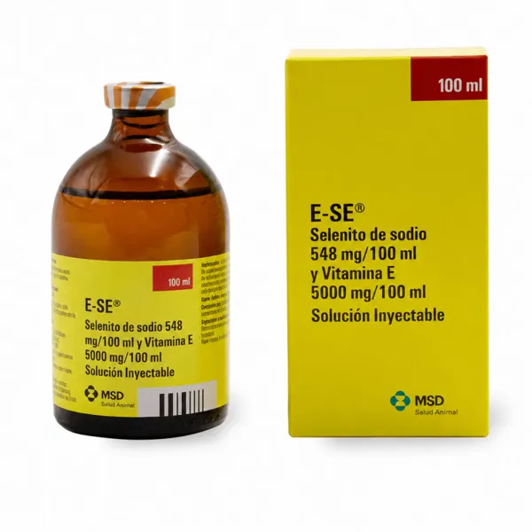 MSD E + Se Selenito de Sodio y Vitamina E Inyectable 100 mL