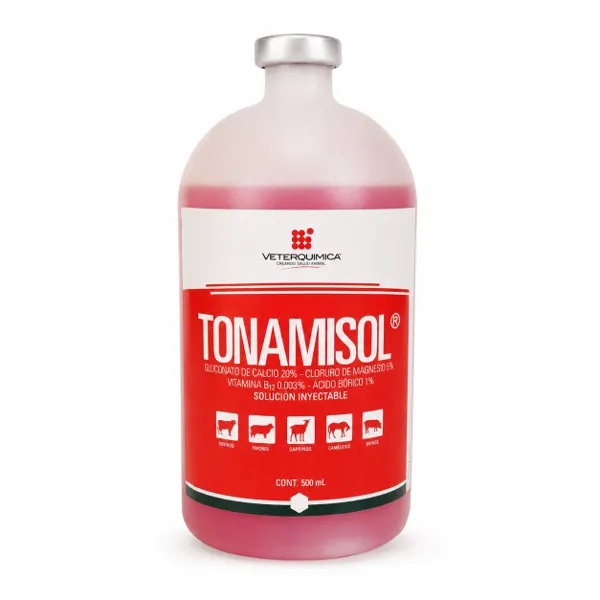 Veterquímica Tonamisol Calcio Magnesio y B12 Inyectable 500 mL