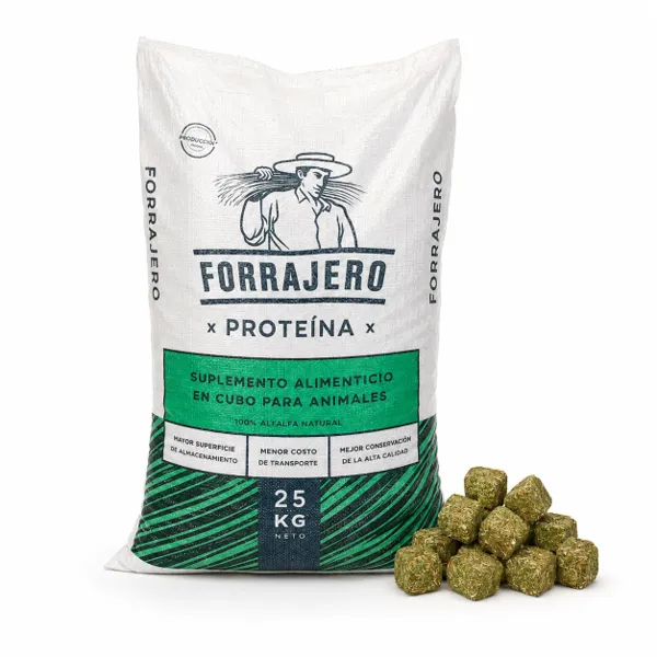 Cubos de Alfalfa Forrajero 25 kg | 100% Alfalfa para Caballos