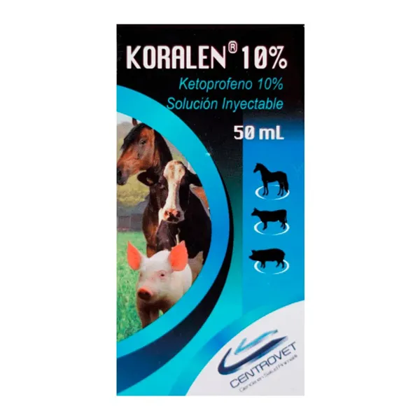 Koralen ketoprofeno 10% 50ml Antiinflamatorio Inyectable para Caballos y Bovinos